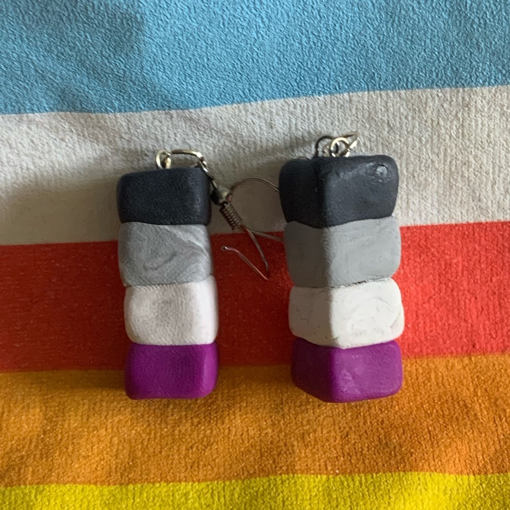 Light handmade clay pride earrings